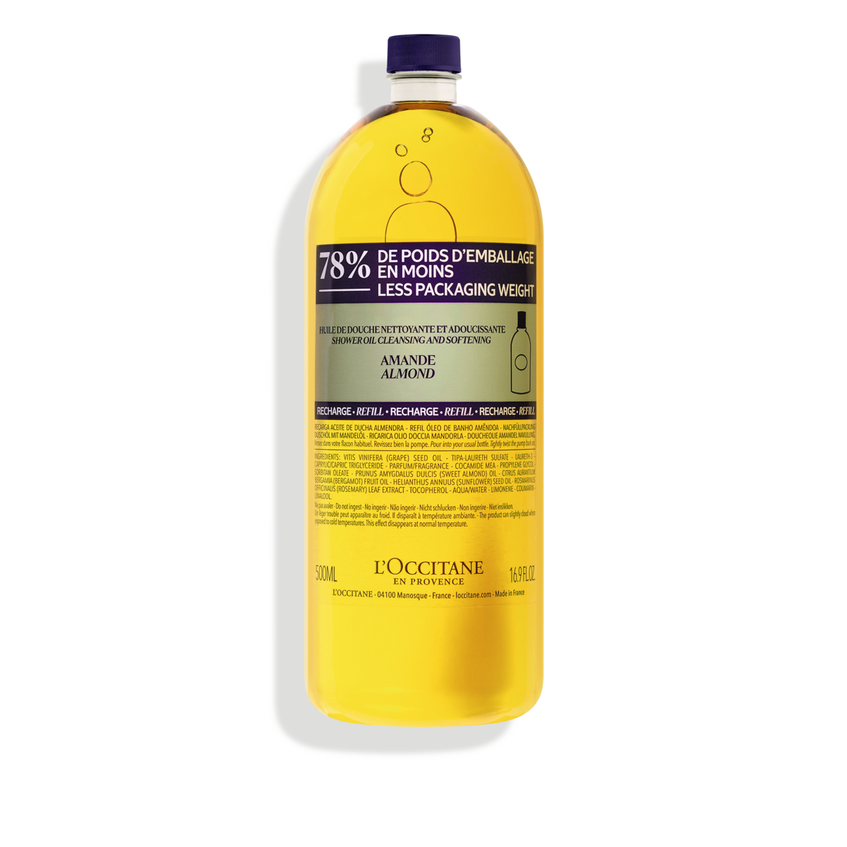 Масло для душа Миндаль, в новой экологичной упаковке