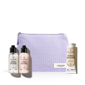 Подарочный набор "Нероли Оркидэ" в фиолетовой  косметичке