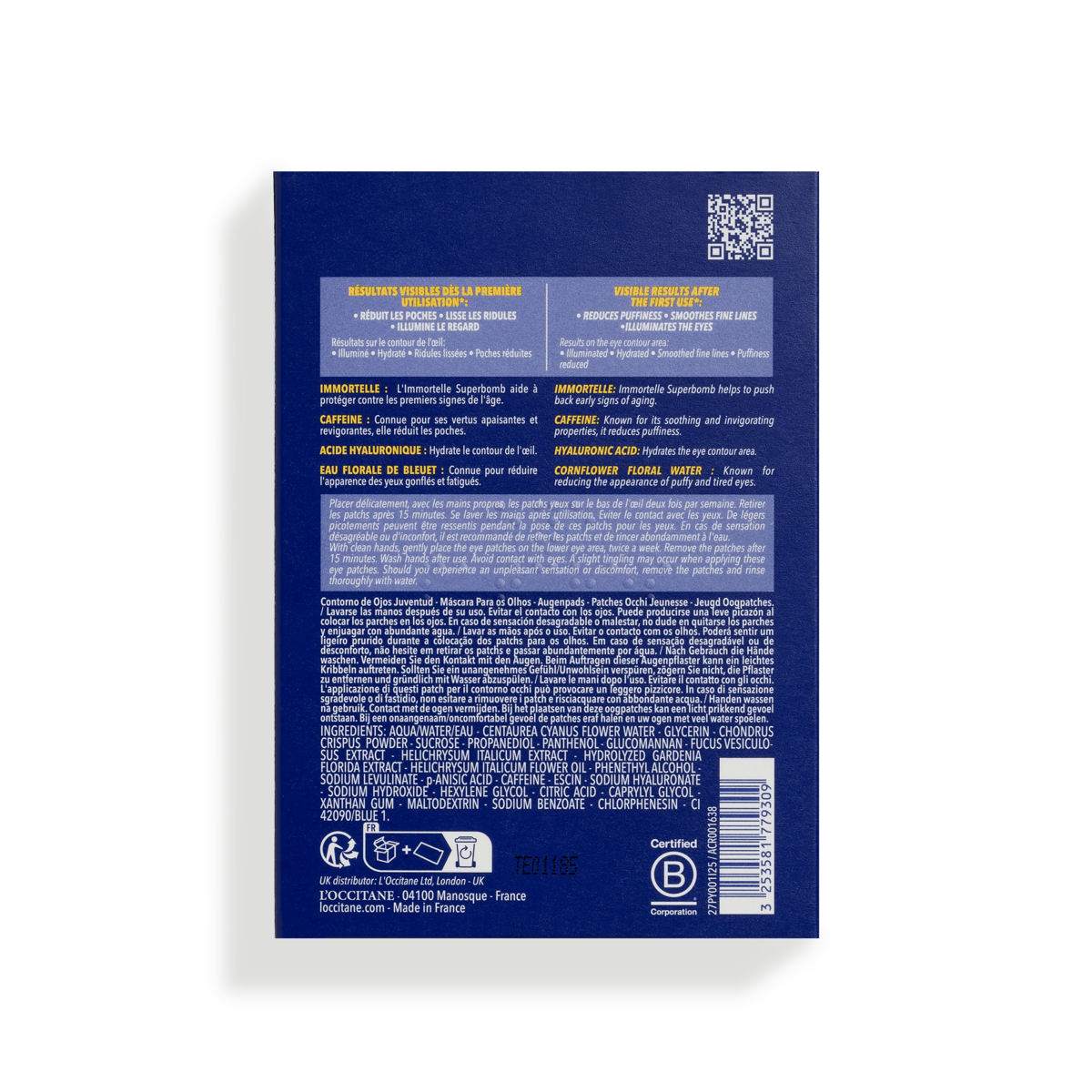 IMMORTELLE PRECIEUSE EYE PATCHES