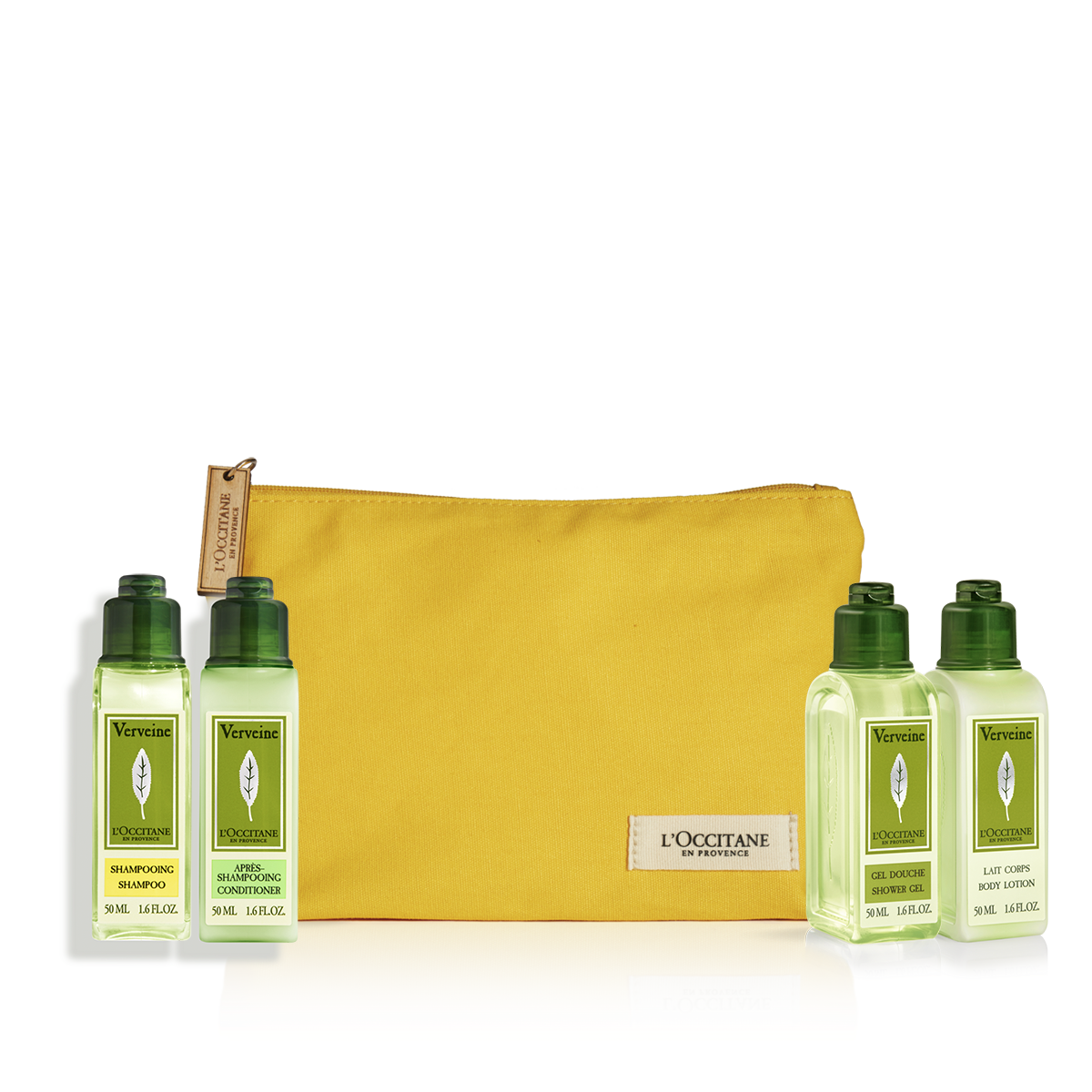 Мини набор для тела и волос "Вербена" в желтой косметичке